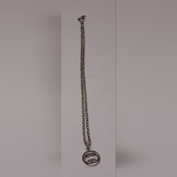 Gucci Women's Interlocking GG Logo Chain Necklace Sterling Silver AG 925 11" - Picture 11 of 16